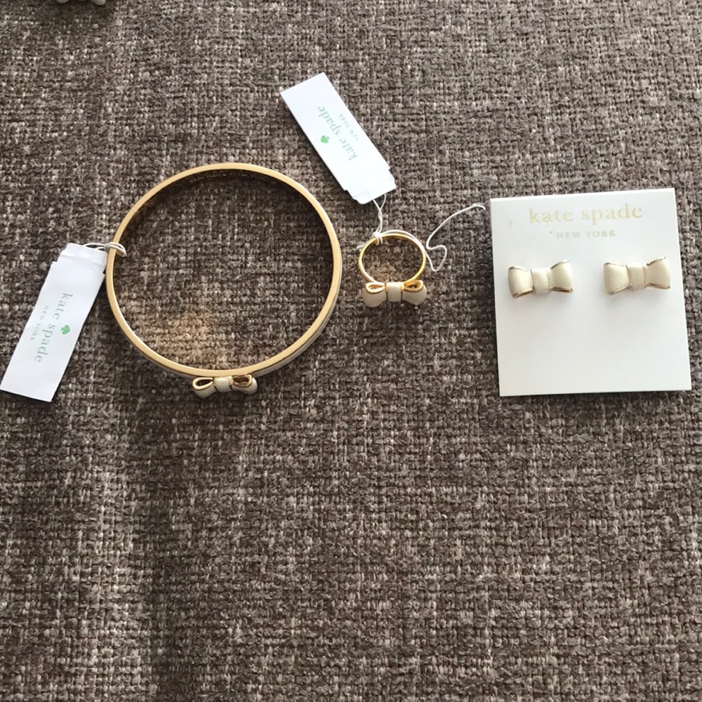 ♠️Kate Spade Bow Bracelet, Earrings, and Ring♠️